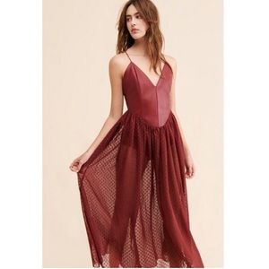 New Free People Bedhead Ballerina Dress Color Deep Kiss Size L